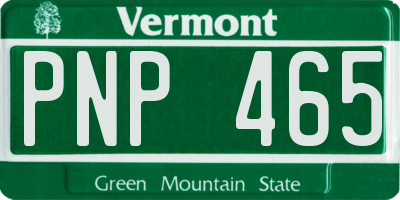 VT license plate PNP465