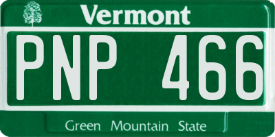 VT license plate PNP466