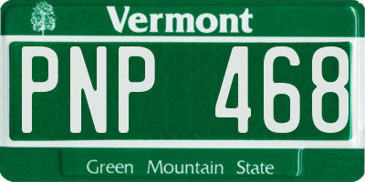 VT license plate PNP468