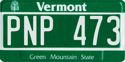 VT license plate PNP473