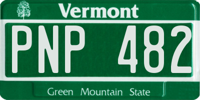 VT license plate PNP482