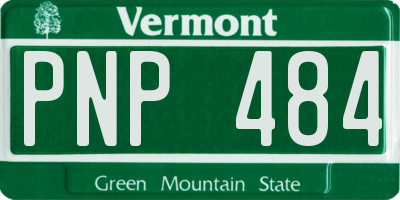 VT license plate PNP484