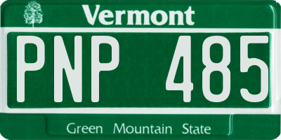 VT license plate PNP485