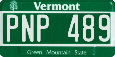 VT license plate PNP489