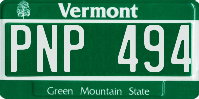 VT license plate PNP494