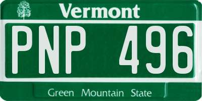 VT license plate PNP496
