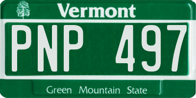 VT license plate PNP497
