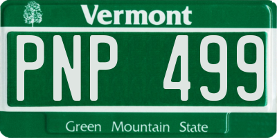 VT license plate PNP499