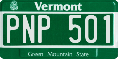 VT license plate PNP501