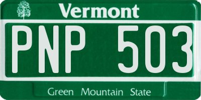 VT license plate PNP503
