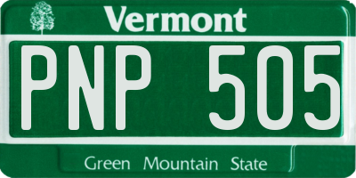 VT license plate PNP505