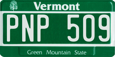 VT license plate PNP509