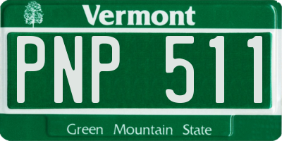 VT license plate PNP511