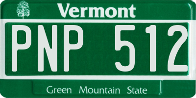 VT license plate PNP512