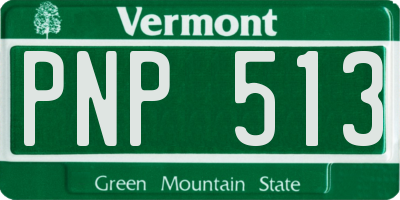 VT license plate PNP513