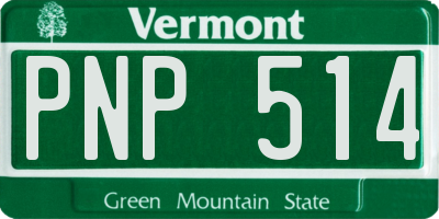 VT license plate PNP514