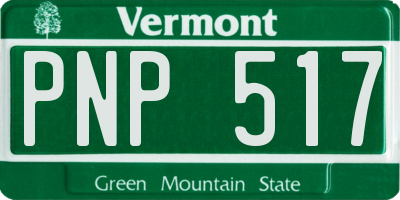 VT license plate PNP517