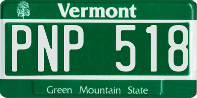 VT license plate PNP518