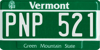 VT license plate PNP521