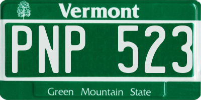 VT license plate PNP523