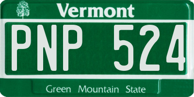VT license plate PNP524