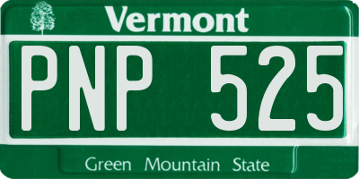 VT license plate PNP525