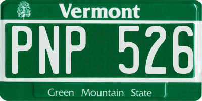 VT license plate PNP526