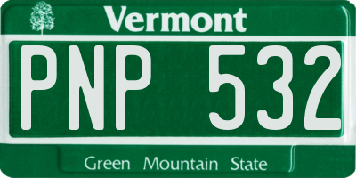 VT license plate PNP532