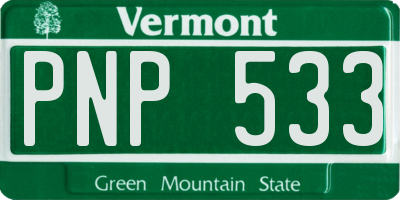 VT license plate PNP533