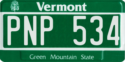 VT license plate PNP534