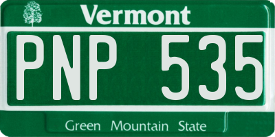 VT license plate PNP535