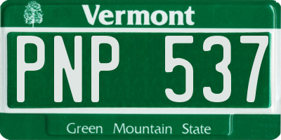VT license plate PNP537