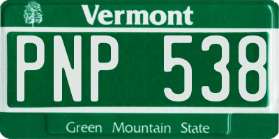 VT license plate PNP538