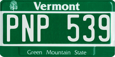 VT license plate PNP539