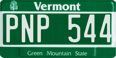 VT license plate PNP544