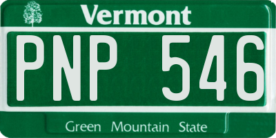 VT license plate PNP546