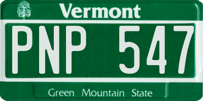 VT license plate PNP547