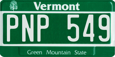 VT license plate PNP549