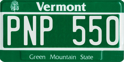 VT license plate PNP550