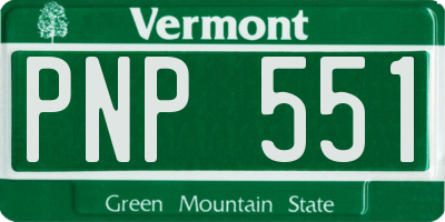 VT license plate PNP551