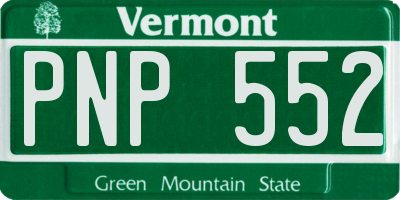 VT license plate PNP552