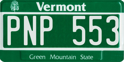 VT license plate PNP553