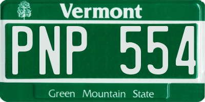 VT license plate PNP554
