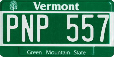 VT license plate PNP557