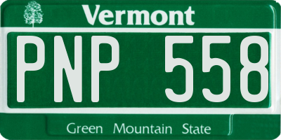 VT license plate PNP558