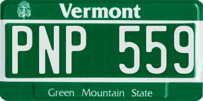 VT license plate PNP559