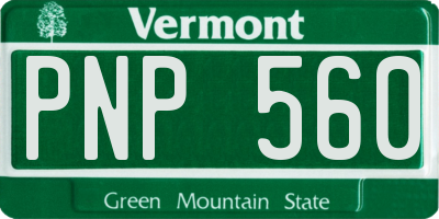 VT license plate PNP560
