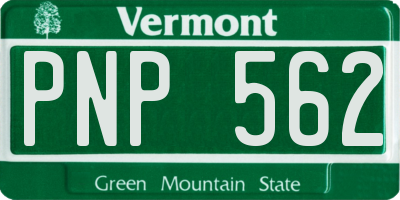 VT license plate PNP562