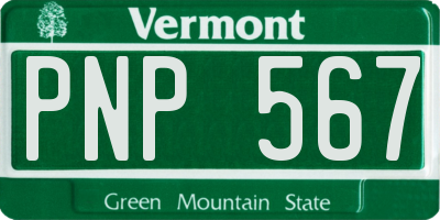 VT license plate PNP567