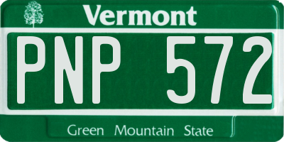 VT license plate PNP572